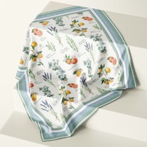 Aromatherapy - Green - Silk Scarf Available in 2 Sizes - 100% Silk or Vegan Faux Silk - Handmade to Order