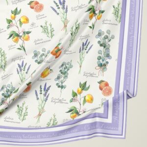 Aromatherapy - Purple - Silk Scarf Available in 2 Sizes - 100% Silk or Vegan Faux Silk - Handmade to Order