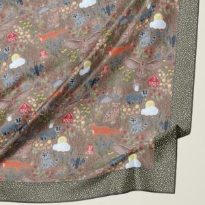 Creatures of The Night Silk Scarf Available in 2 Sizes - 100% Silk or Vegan Faux Silk - Handmade to Order
