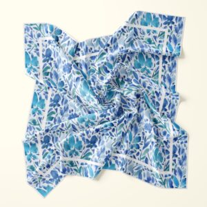 Irene Floral Silk Scarf Available in 2 Sizes - 100% Silk or Vegan Faux Silk - Handmade to Order