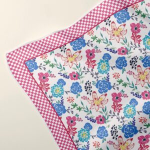 Jada Floral - blue multi - Silk Scarf Available in 2 Sizes - 100% Silk or Vegan Faux Silk - Handmade to Order