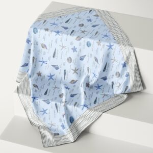 Naturalist Seashells Silk Scarf Available in 2 Sizes - 100% Silk or Vegan Faux Silk - Handmade to Order