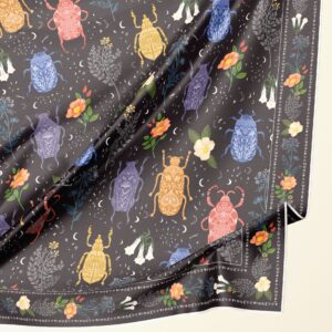 Nocturnal Bugs Silk Bandana Available in 2 Sizes - 100% Silk or Vegan Faux Silk - Handmade to Order